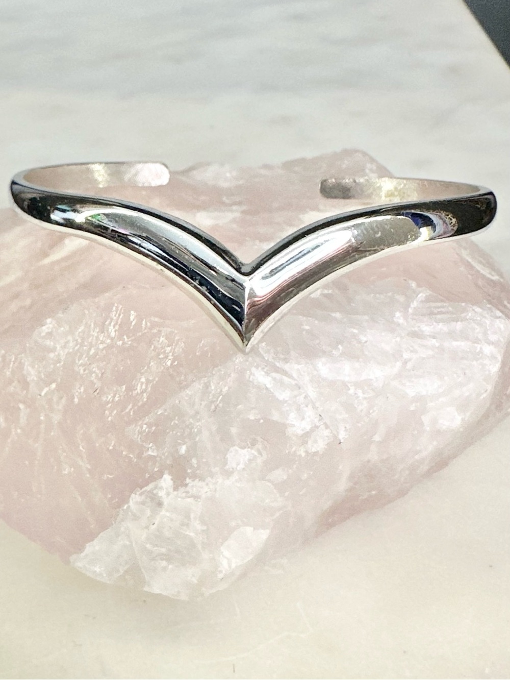 Vintage Avon Chevron Bracelet Cuff Silver Tone